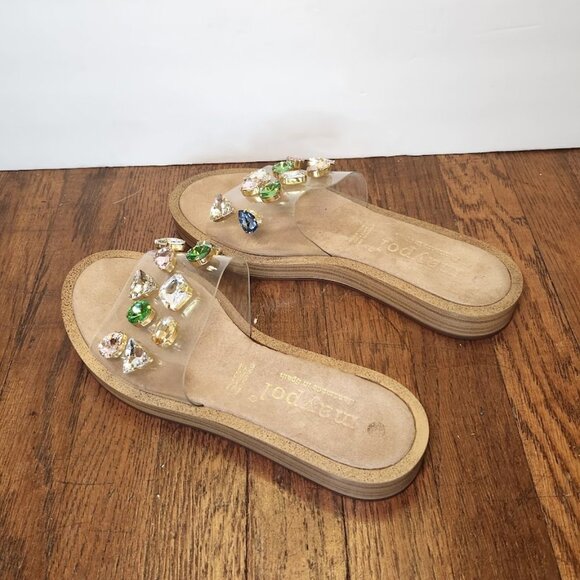 Anthropologie MAYPOL Gemstone PVC Clear Plexi Slides - Picture 3 of 10